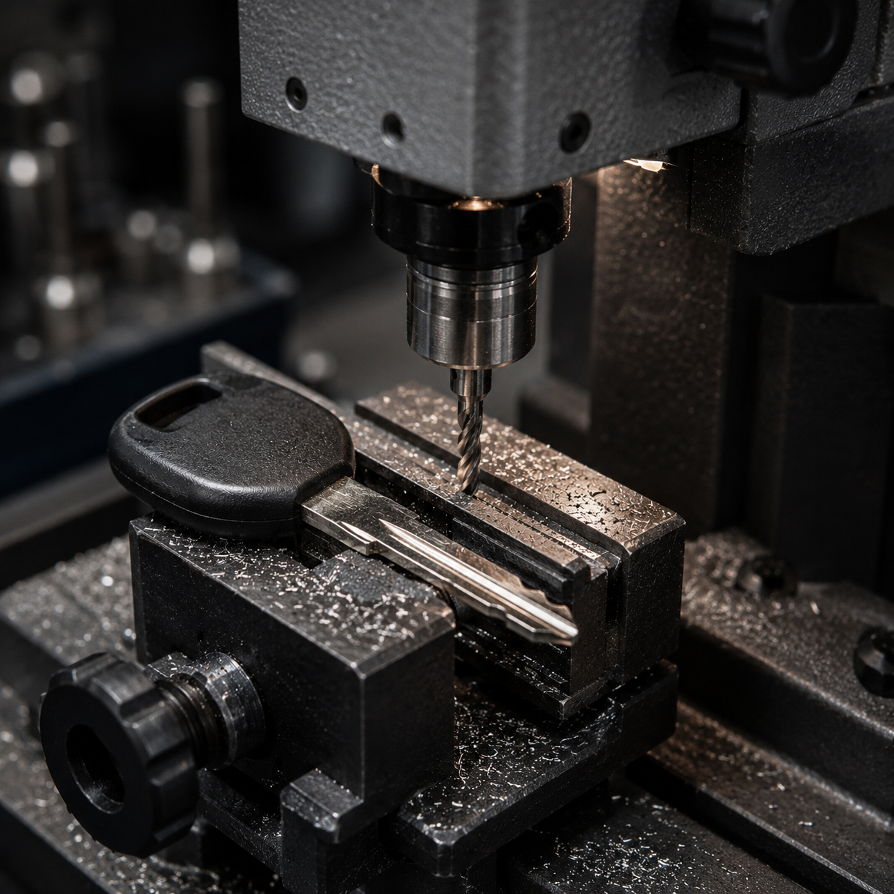 Professional key-cutting and programming workstation